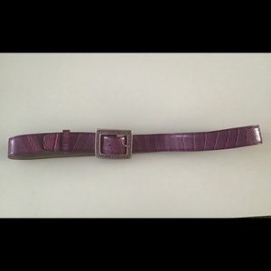 Plum leather belt